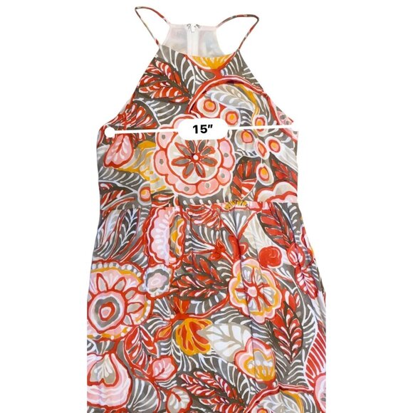 LOFT Ann Taylor Verona halter maxi dress gauze sz 12 spring summer wedding - Picture 3 of 10